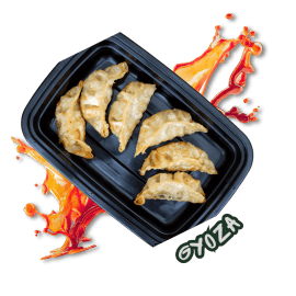 Happy Teriyaki Gyoza Japanese pan-fried dumplings served with dipping sauce