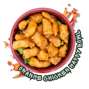 Happy Teriyaki orange chicken happy bowl