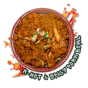Happy Teriyaki k-hot & spicy pork bowl