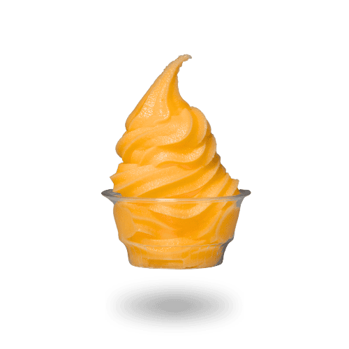 Mango flavored dole soft serve dessert at Happy Teriyaki.