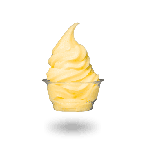 Vanilla flavored dole soft serve dessert from Happy Teriyaki.