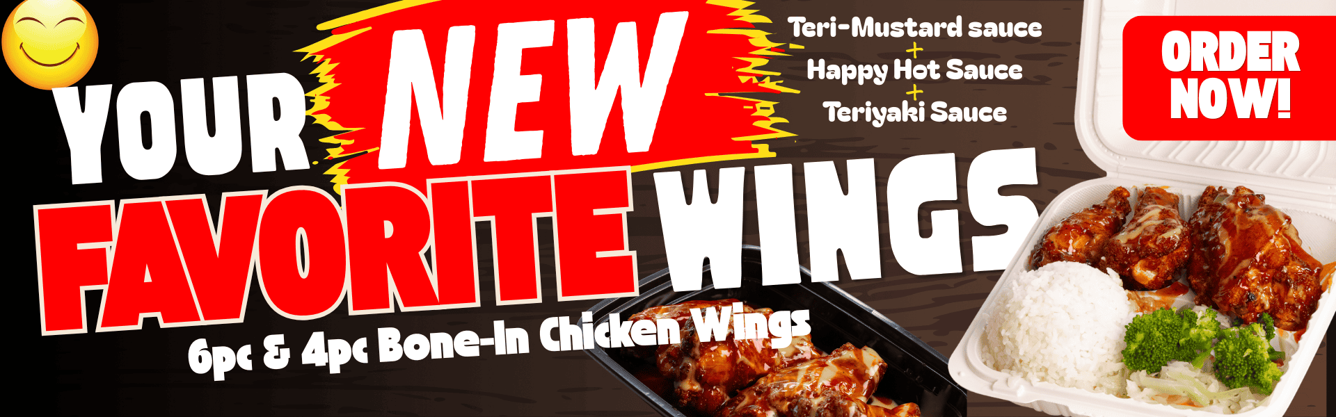 Happy wing chicken wings new item at Happy Teriyaki near me.