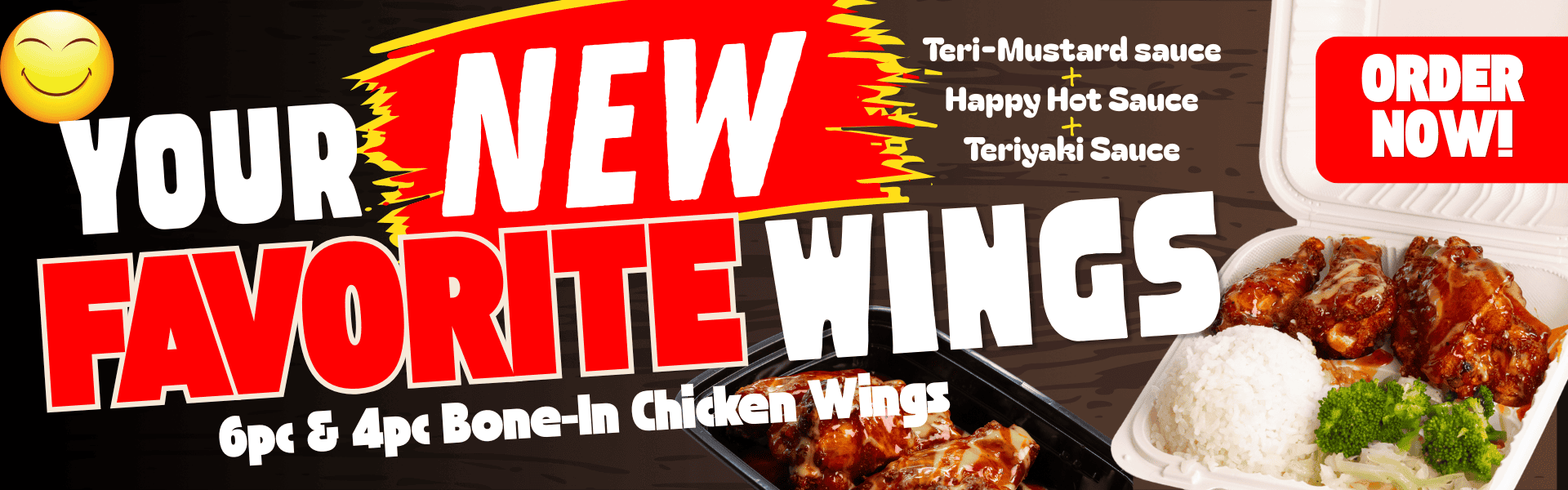 Happy wing chicken wings new item at Happy Teriyaki near me.